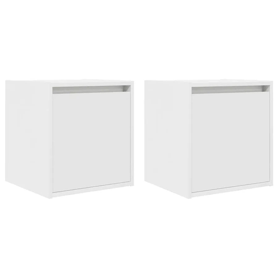 Tables de chevet murales 2 pcs blanc 38x34x40 cm - 2