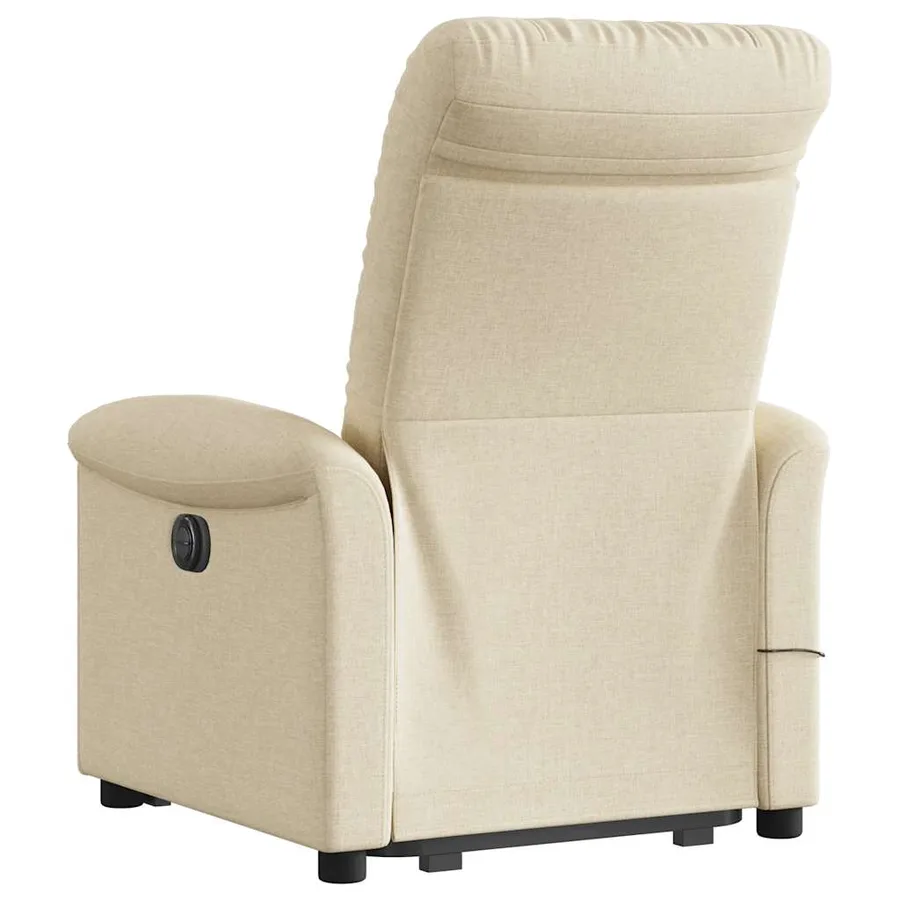 Fauteuil inclinable de massage électrique Crème Tissu - 7