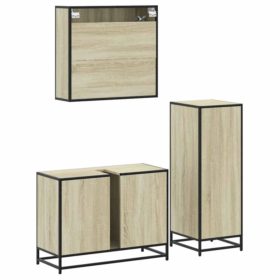 Ensemble de meubles de salle de bain 3 pcs chêne sonoma - 8
