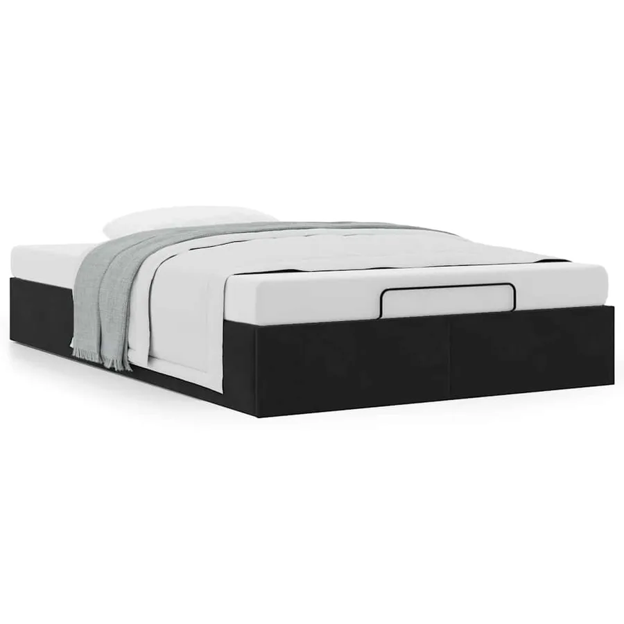 Cadre de lit ottoman sans matelas noir 120x200 cm velours - 4