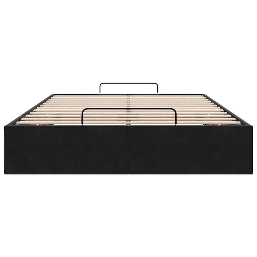 Cadre de lit ottoman sans matelas noir 120x200 cm velours - 7