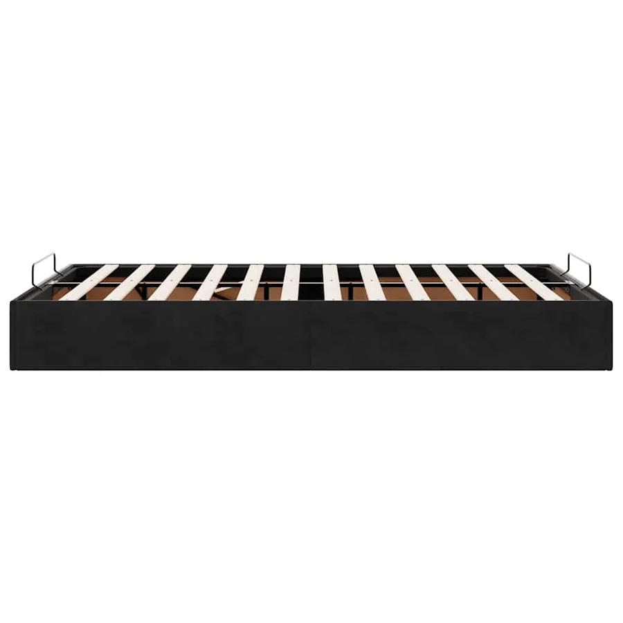 Cadre de lit ottoman sans matelas noir 120x200 cm velours - 8