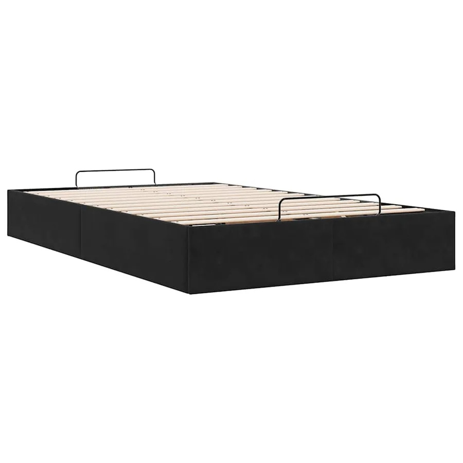 Cadre de lit ottoman sans matelas noir 120x200 cm velours - 9