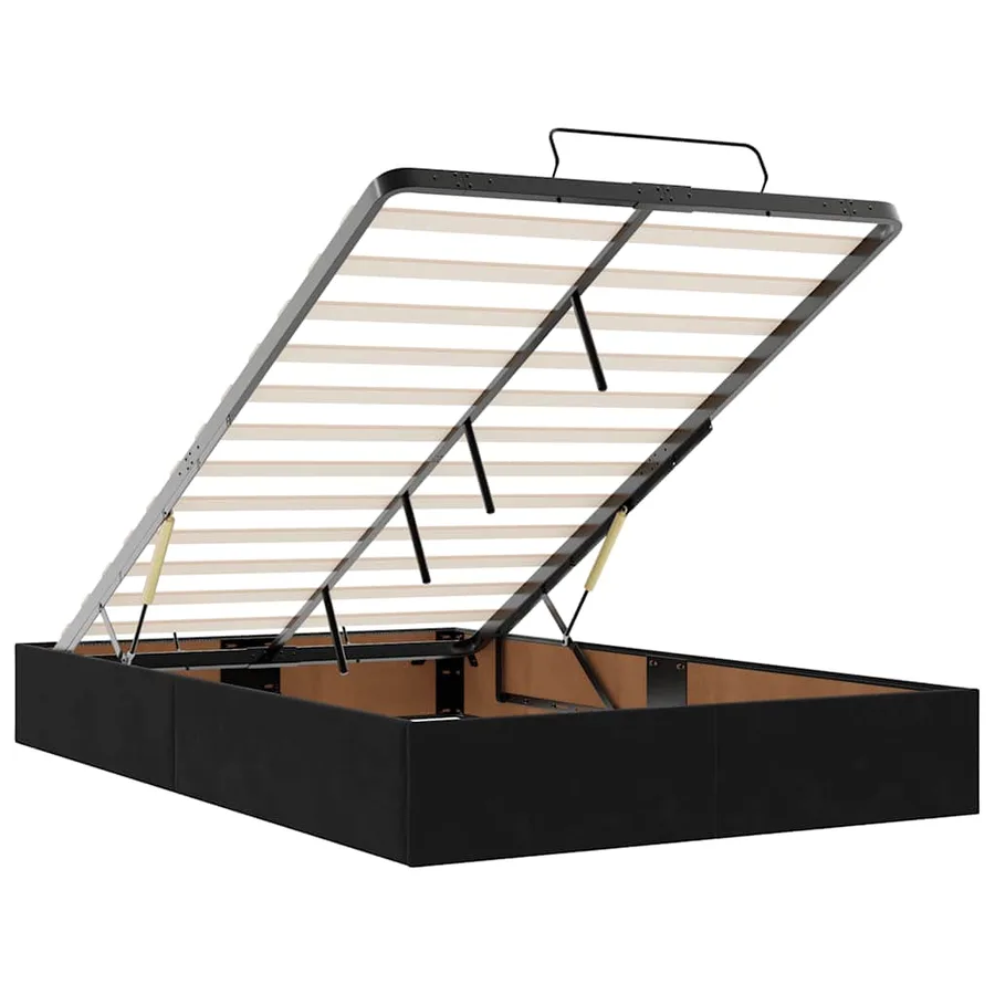 Cadre de lit ottoman avec matelas noir 120x200 cm velours - 12