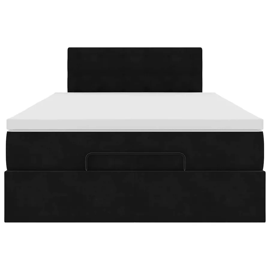 Cadre de lit ottoman avec matelas noir 120x200 cm velours - 7