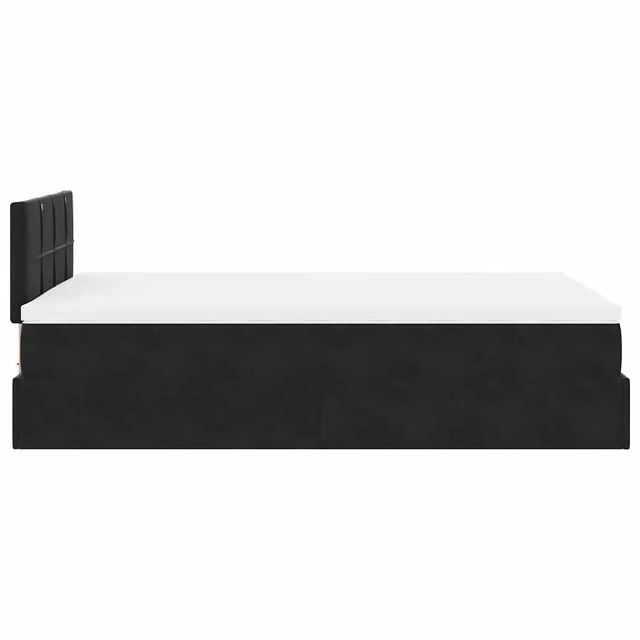 Cadre de lit ottoman avec matelas noir 120x200 cm velours - 9