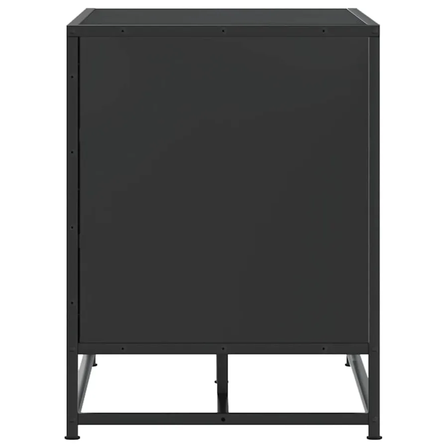 Banc à chaussures noir 100x40x53,5cm bois d'ingénierie et métal - 7