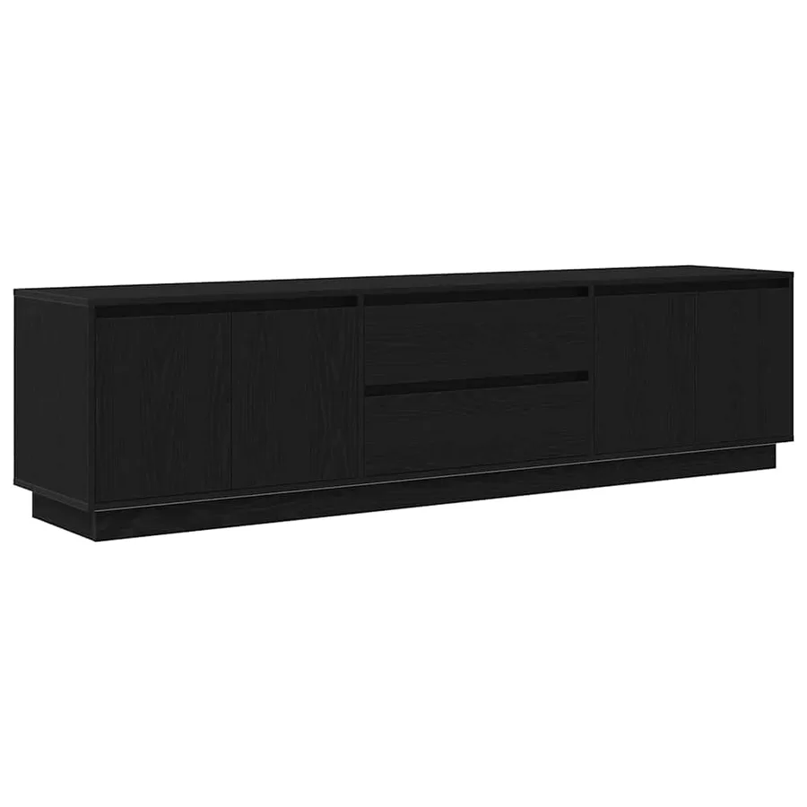 Meuble TV avec lumières LED chêne noir 193,5x41x50 cm - 3