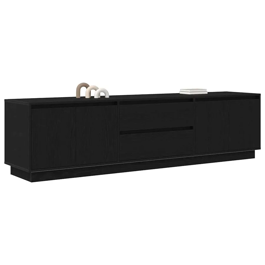 Meuble TV avec lumières LED chêne noir 193,5x41x50 cm - 5