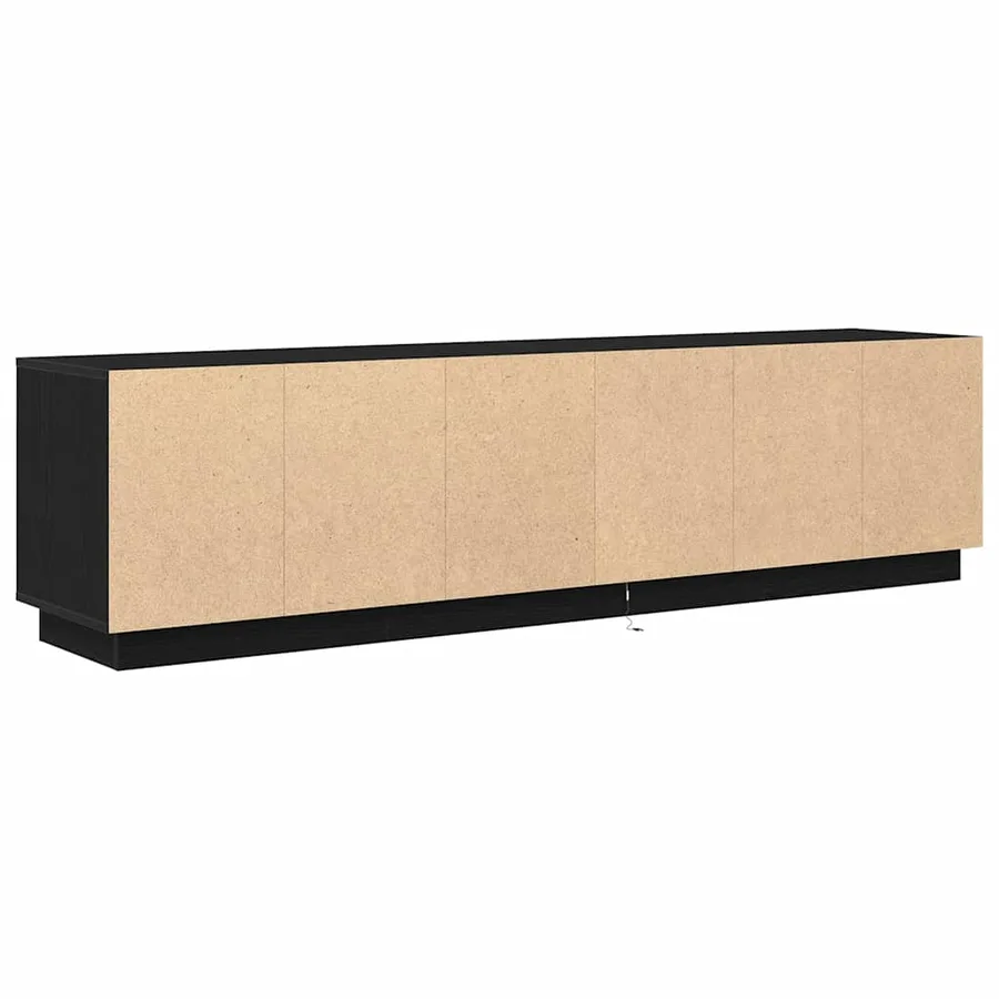 Meuble TV avec lumières LED chêne noir 193,5x41x50 cm - 9