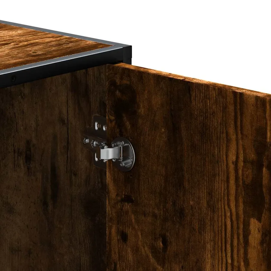 Banc à chaussures chêne fumé bois d'ingénierie et métal - 10