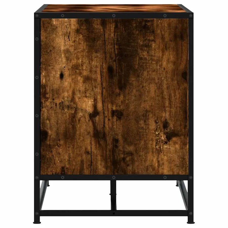 Banc à chaussures chêne fumé bois d'ingénierie et métal - 7