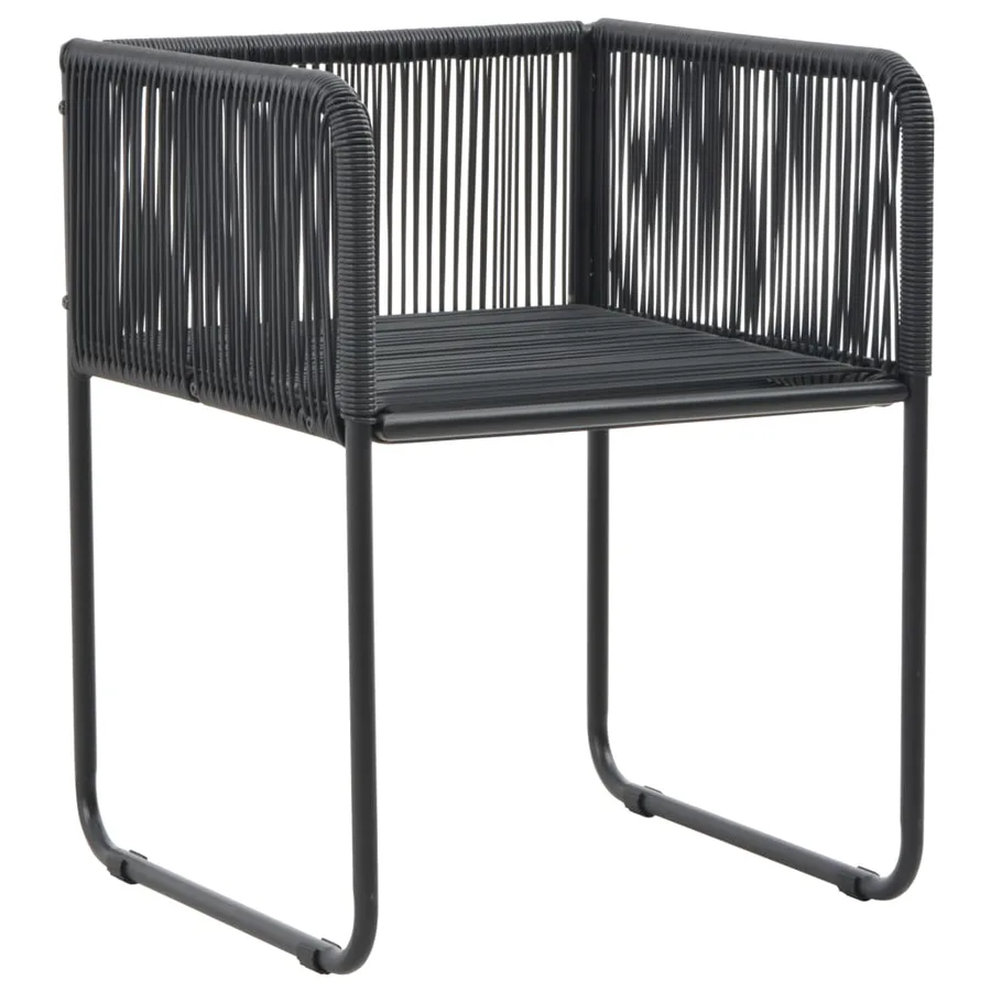 Ensemble à manger de jardin 7 pcs PVC résine tressée noir - 6
