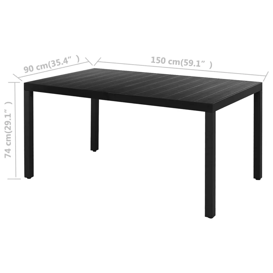 Ensemble à manger de jardin 7 pcs PVC résine tressée noir - 8