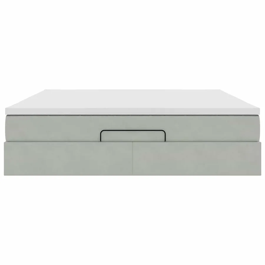 Cadre de lit ottoman avec matelas gris clair 180x200 cm velours - 7