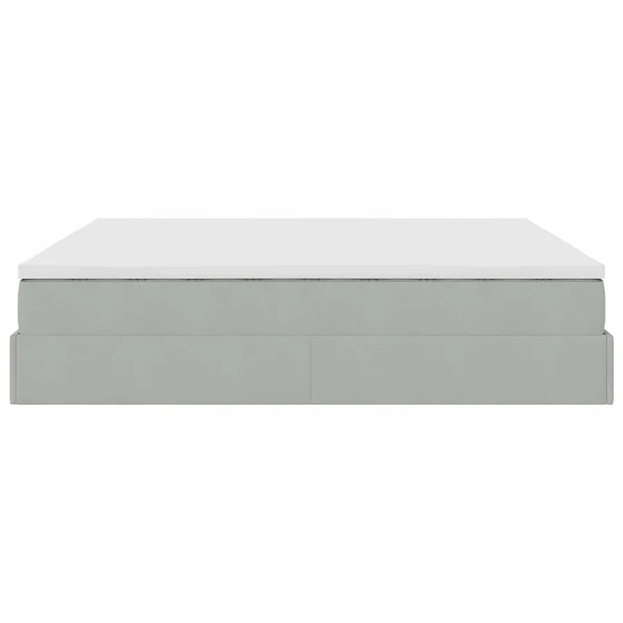 Cadre de lit ottoman avec matelas gris clair 180x200 cm velours - 9