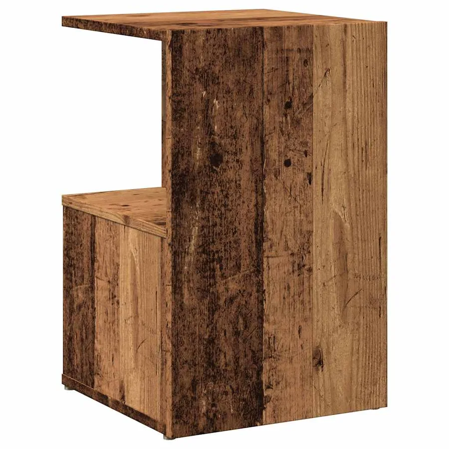 Table de chevet vieux bois 35x35x55 cm bois d'ingénierie - 6