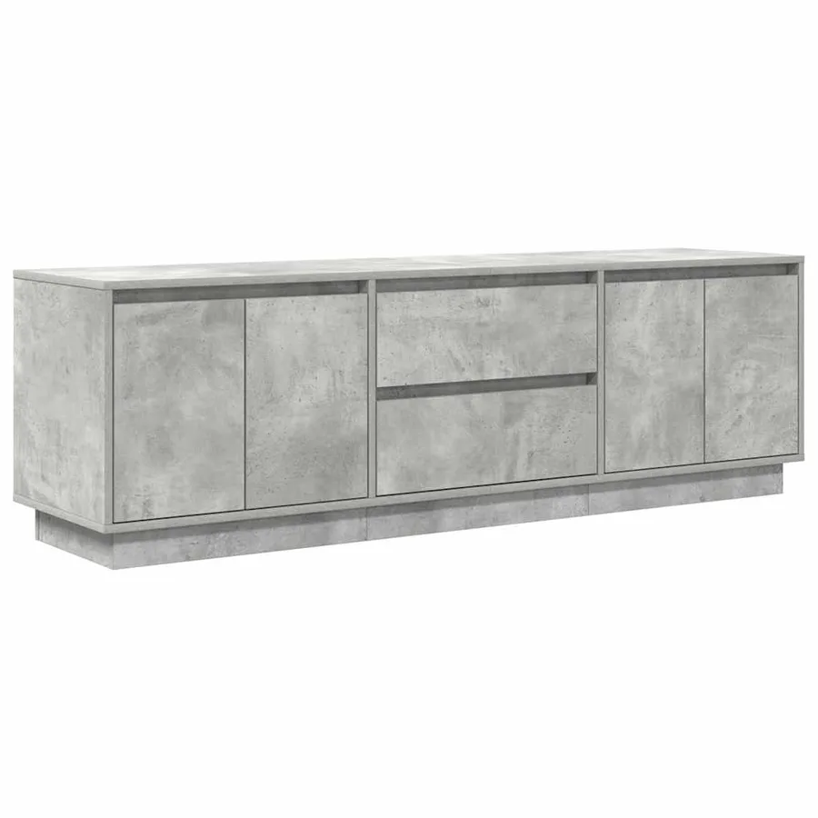 Meuble TV avec lumières LED gris béton 160,5x41x50 cm - 3