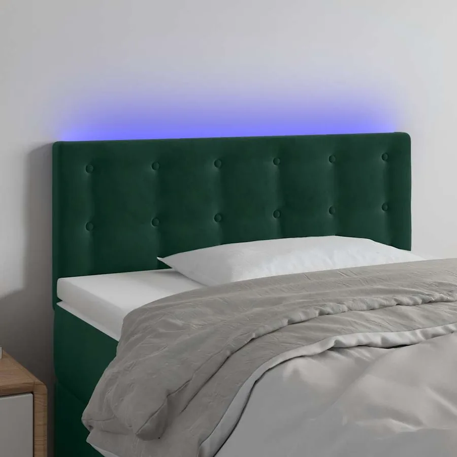 Tête de lit à LED Vert foncé 90x5x78/88 cm Velours