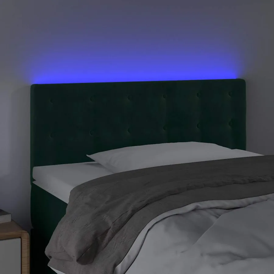 Tête de lit à LED Vert foncé 90x5x78/88 cm Velours - 3