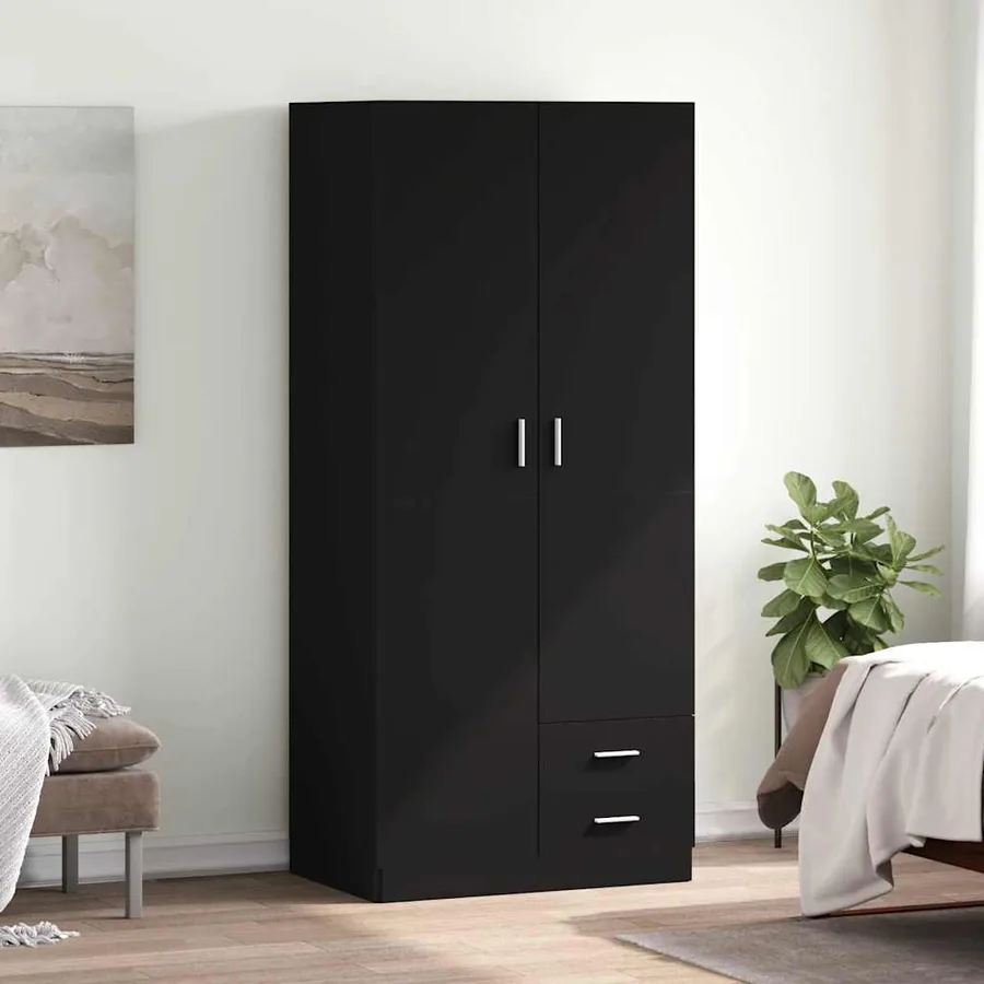 Garde-robe Noir 80x52x180 cm Aggloméré