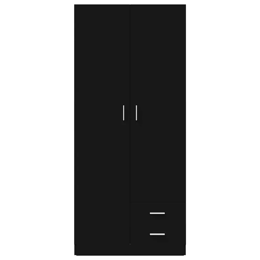 Garde-robe Noir 80x52x180 cm Aggloméré - 4