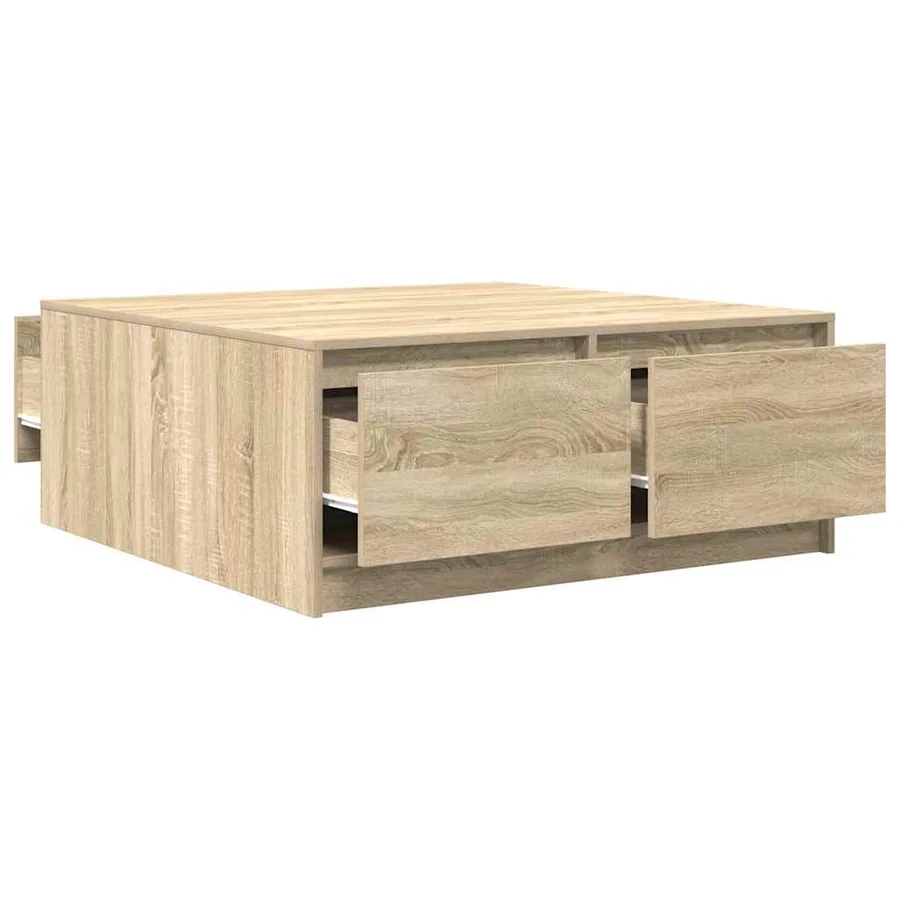 Table basse avec tiroirs chêne sonoma 100x100x40 cm - 5