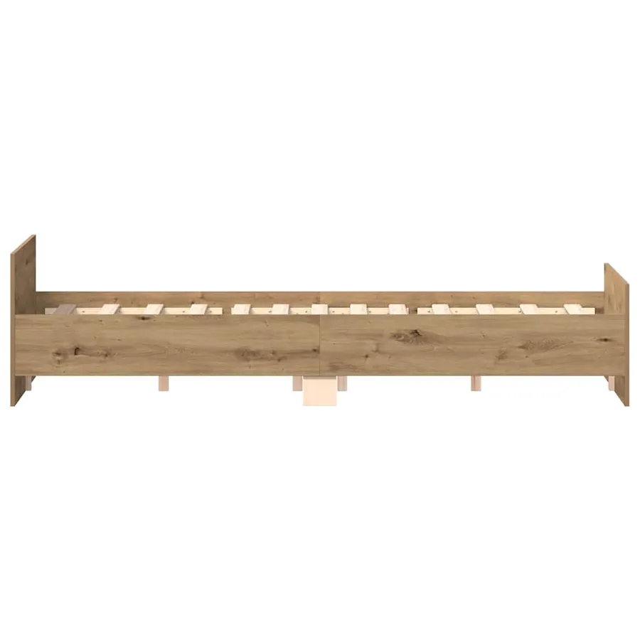 Cadre de lit sans matelas chêne artisanal 140x190 cm - 7