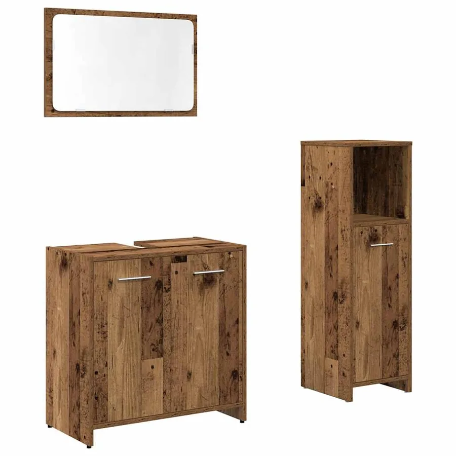 Ensemble de meubles salle de bain 3 pcs bois d'ingénierie - 2