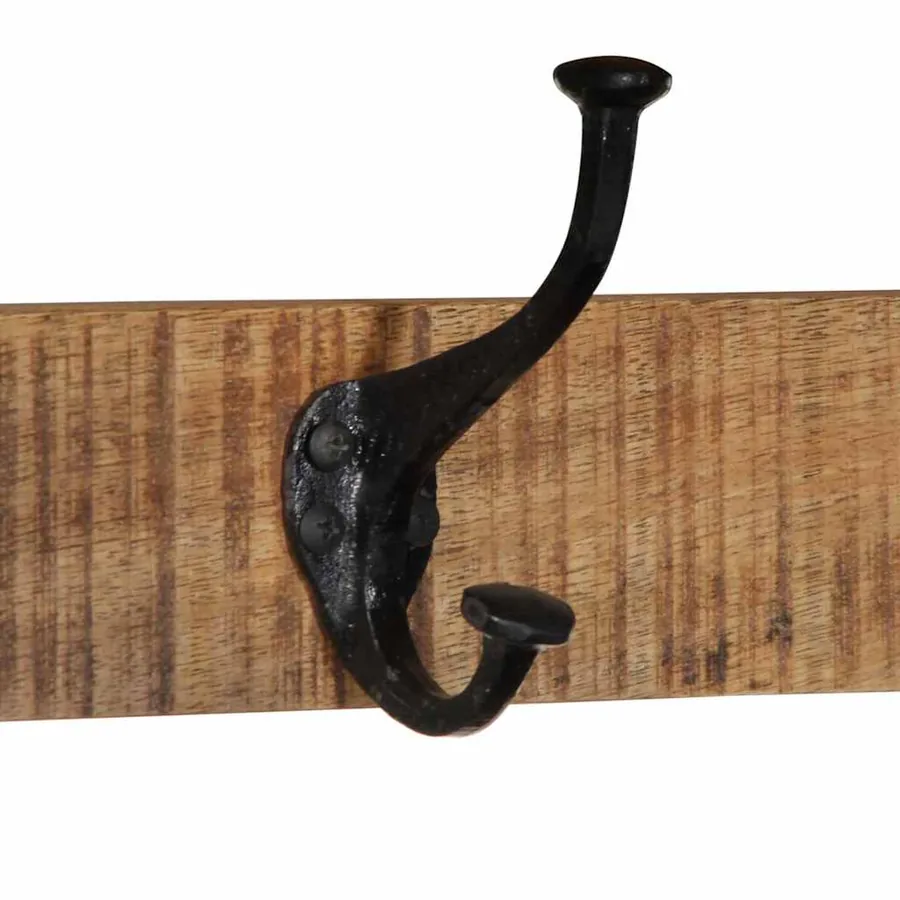 Porte-manteau 80x35x35 cm bois de manguier massif brut - 6