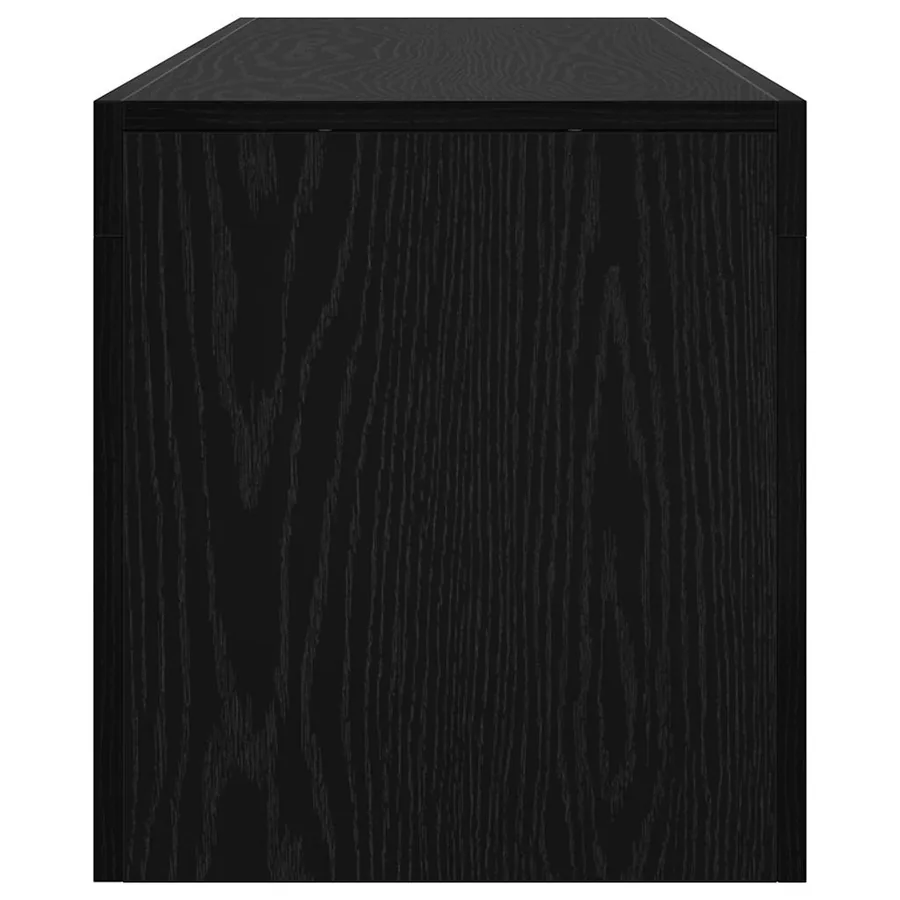 Meuble TV avec éclairage LED en chêne noir 140 x 36,5 x 40 cm bois composite - 10