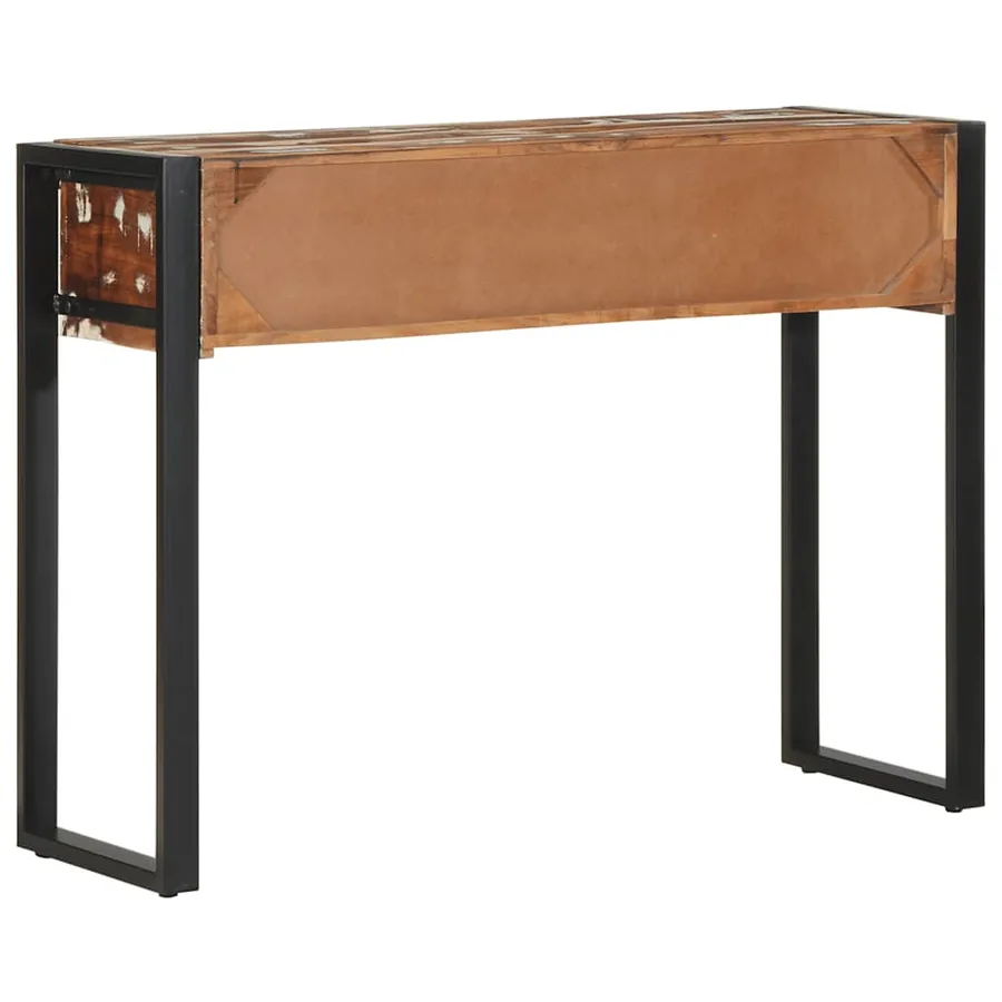 Table console multicolore 100x35x75 cm bois massif récupération - 5