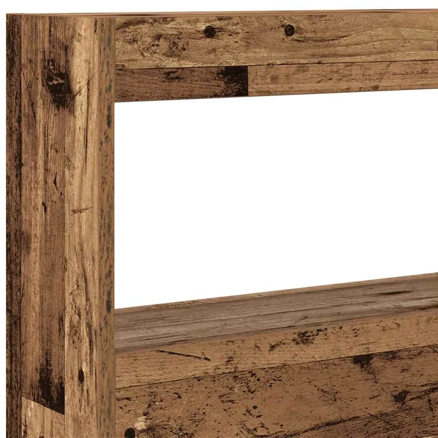 Armoire tête de lit avec LED vieux bois 100x17x102 cm - 10