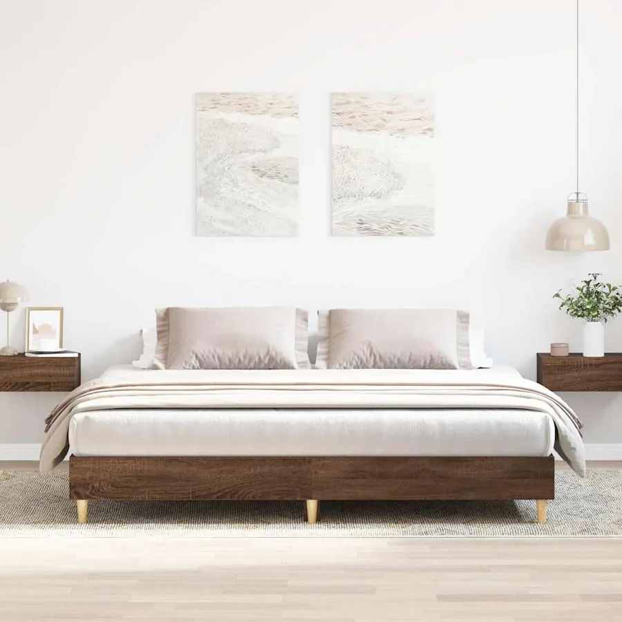Cadre de lit sans matelas chêne marron 200x200 cm