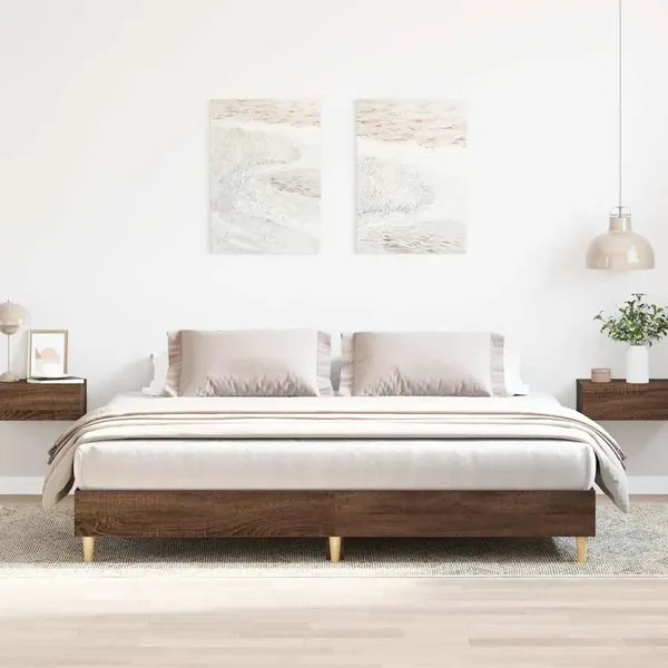 Cadre de lit sans matelas chêne marron 200x200 cm