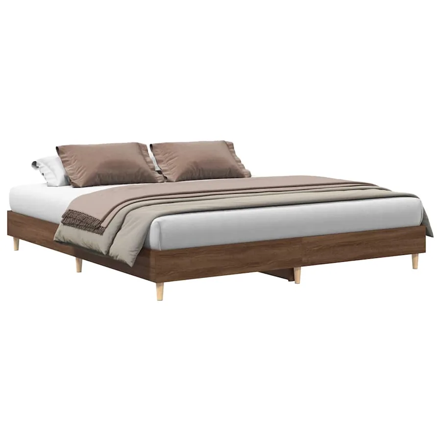 Cadre de lit sans matelas chêne marron 200x200 cm - 2