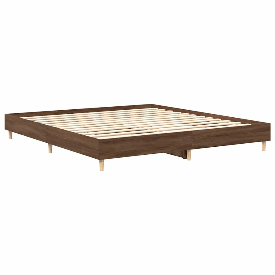 Cadre de lit sans matelas chêne marron 200x200 cm - 4