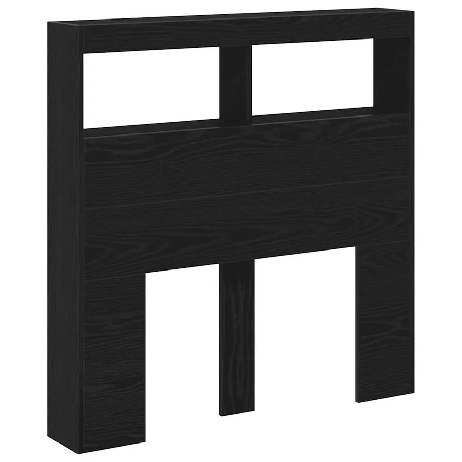 Armoire tête de lit avec LED chêne noir 100x17x102 cm - 6