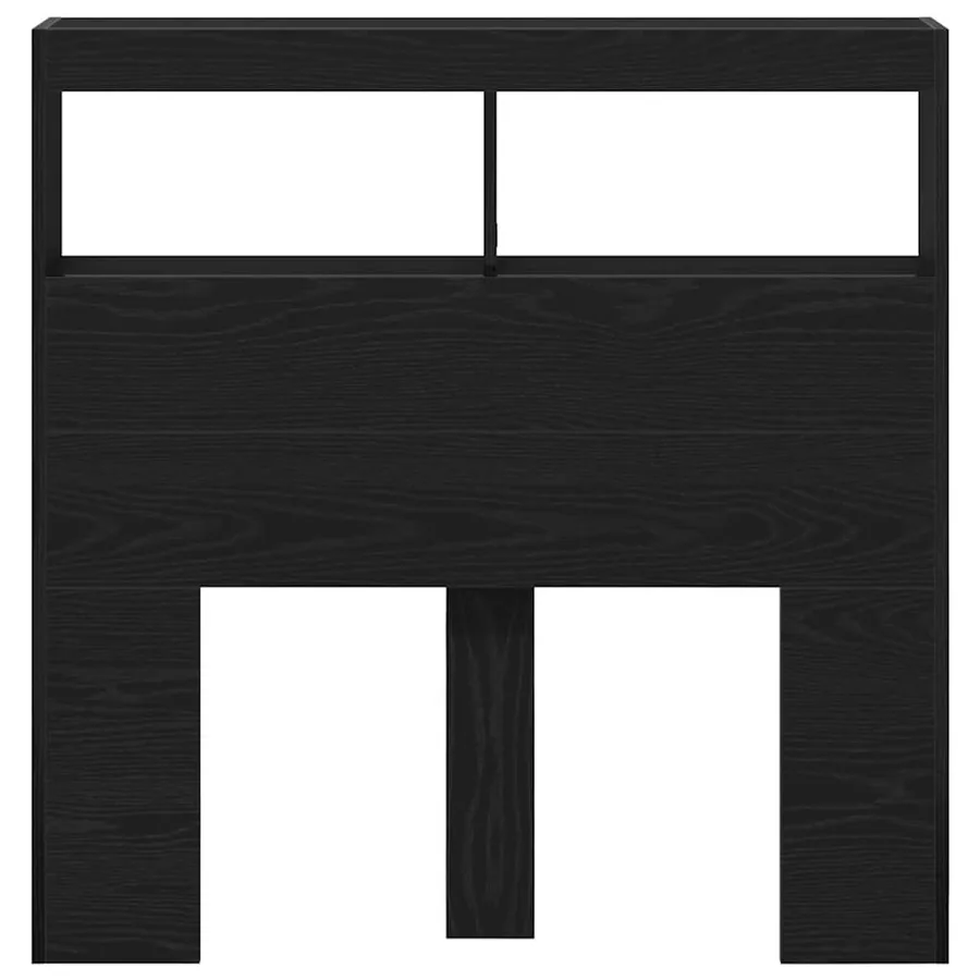 Armoire tête de lit avec LED chêne noir 100x17x102 cm - 7
