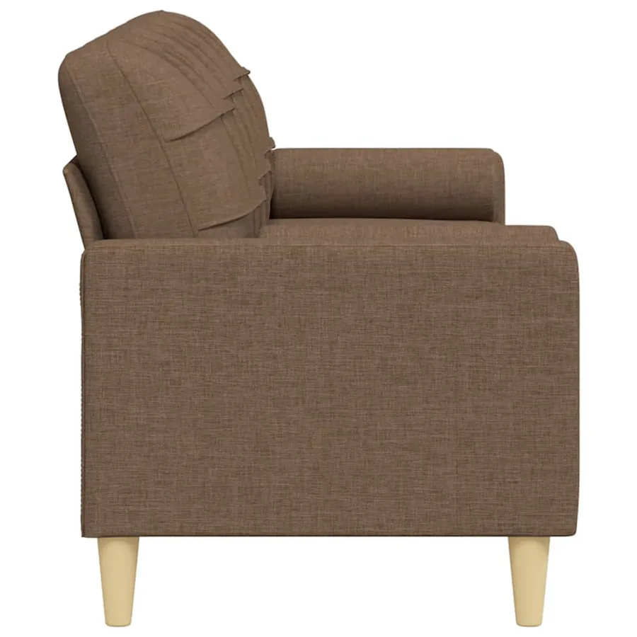 Canapé 3 places avec oreillers décoratifs marron 210 cm tissu - 4