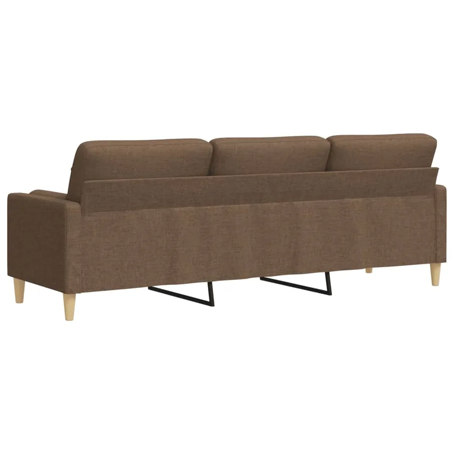 Canapé 3 places avec oreillers décoratifs marron 210 cm tissu - 5