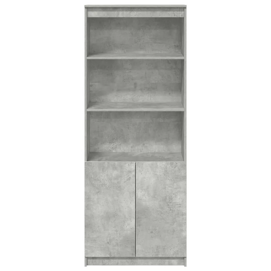 Buffet haut gris béton 70x35x180 cm bois d'ingénierie - 6