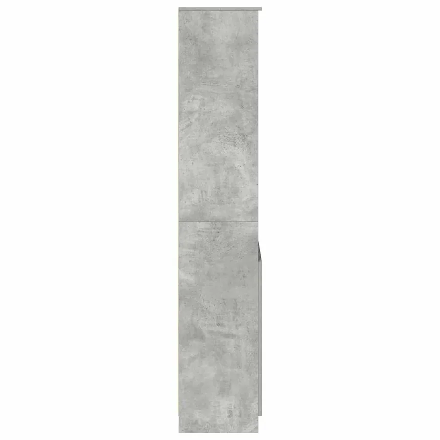 Buffet haut gris béton 70x35x180 cm bois d'ingénierie - 7