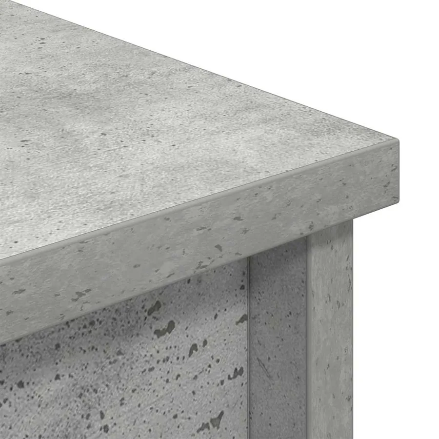 Buffet haut gris béton 70x35x180 cm bois d'ingénierie - 9