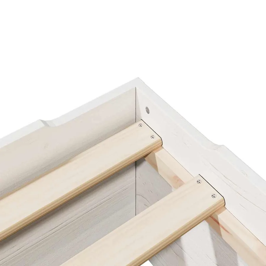 Cadre de lit sans matelas empilable blanc 90x190 cm bois massif - 9