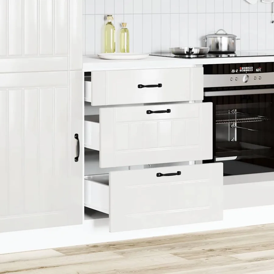 Meuble bas de cuisine « Lucca » Bois d'ingénierie blanc brillant - 3