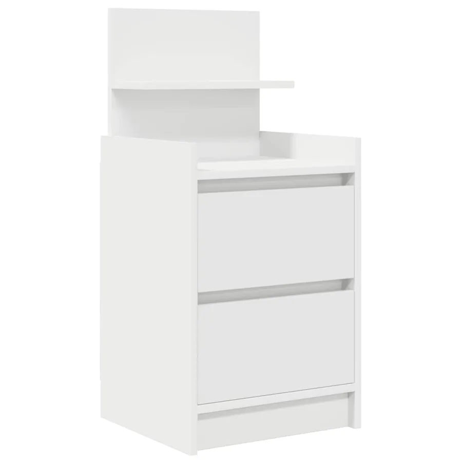 Tables de chevet avec 2 tiroirs 2 pcs blanc 38x34x80 cm - 5