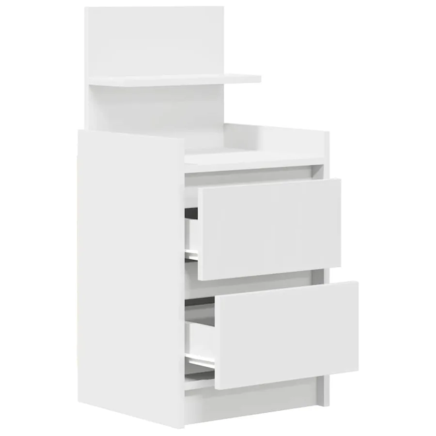 Tables de chevet avec 2 tiroirs 2 pcs blanc 38x34x80 cm - 6