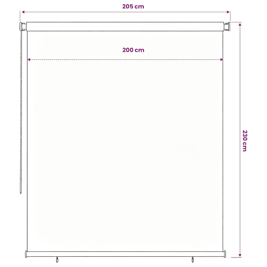 Store roulant d'extérieur 205 (l) x 230 (H) cm noir - 6