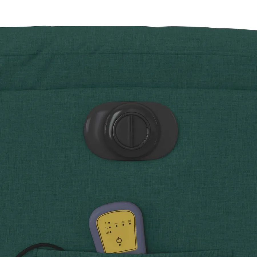Fauteuil inclinable de massage électrique Vert foncé Tissu - 13